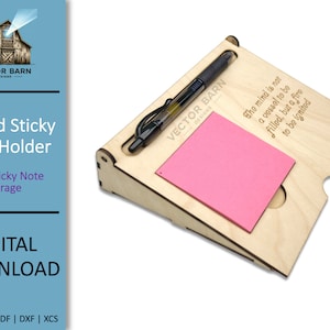 Porta-notas com corte a laser e armazenamento | Arquivo SVG digital | Modelo de corte a laser | Arquivos de corte Glowforge e Xtool | Download digital SVG