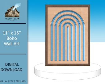 Archivos SVG de arte de pared bohemio cortados con láser: Decoración abstracta (descarga digital)