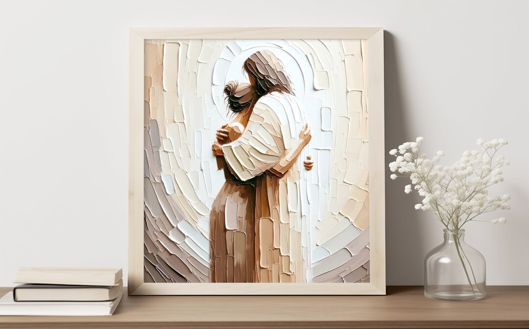 Woman Safe in His Arms Portrait | Digital Download | Jesus Embracing ...
