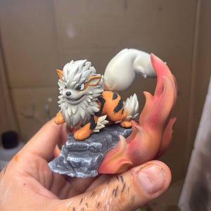 Hand-Painted Arcanine | 3D Pokémon Resin Miniature | Handmade Collector’s Figure