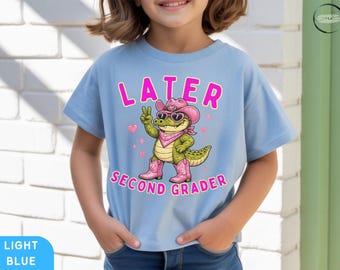 Later Second Grader, Shirt Pink Cowgirl Gator Tee, Girls First Day Of School, Shirt Cute Back To School Outfit Gift