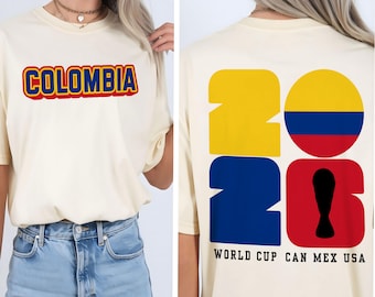 World Cup | Colombia T-Shirt 2026 | Graphic Tee | Personalized | Mundial | USA | Canada | Mexico | Fan Apparel