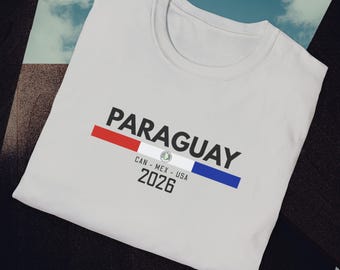 Camiseta personalizada de Paraguay, camiseta con estampado, ropa informal, regalo, ropa de fútbol unisex.