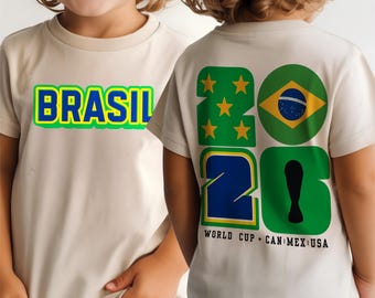 World Cup 2026 Toddler Shirt, Kids Soccer Fan Tee, Little Football Supporter Shirt, Brazil Soccer Kid Outfit
