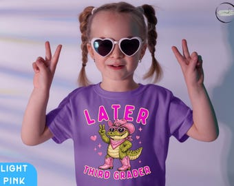 Later Third Grader, Shirt Pink Cowgirl Gator Tee, Girls First Day Of School, Shirt Cute Back To School Outfit Gift