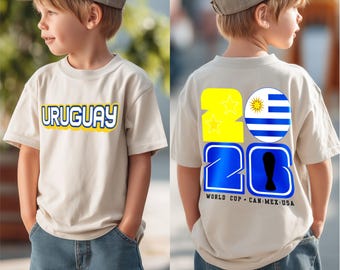 World Cup 2026 Toddler Shirt, Kids Soccer Fan Tee, Little Football Supporter, Uruguay Soccer Kid Outfit