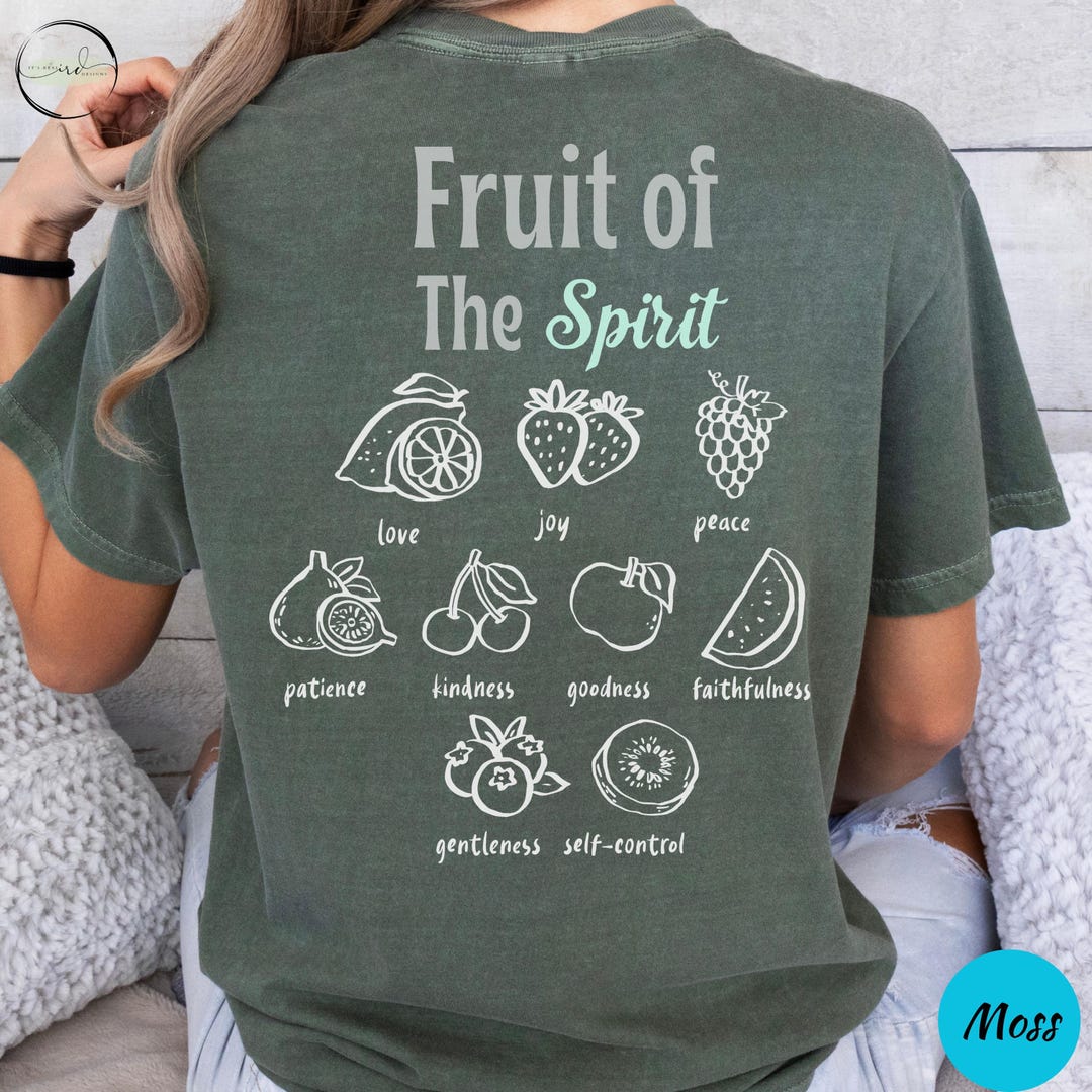 Fruit of the Spirit Christian Shirt, Galatians 5:22 Bible Verse Tee ...