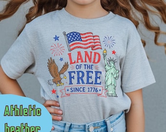 Patriotic Toddler Shirt, Land Of The Free Since 1776 Tee, Kids 4th Of July Shirt, Independence Day Toddler Tee Gift
