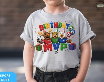 Kids Soccer Birthday Shirt, Birthday MVP Tee, Football Party Shirt, Sports Birthday Outfit, Soccer Boy Gift Tee