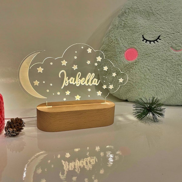 Personalized Night Light, Customized Birthday Gift, Gift for Nursery, Girl, Daughter, Boy, Him, Baby Shower, Dad, Mom, Her, Mothers Day