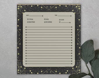 Dream Tracker Notepad - Celestial Dream Diary for Bedside - 5.5x6 Memo Pad - Moon & Stars, #3