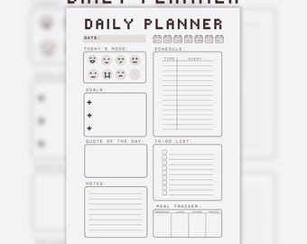 Pixel Art Daily Planner: PDF stampabile retrò a 8 bit (formato A4 e lettera USA)