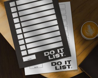 Elenco di cose da fare minimalista stampabile: design audace, formato A4 e lettera USA (download PDF + PNG)