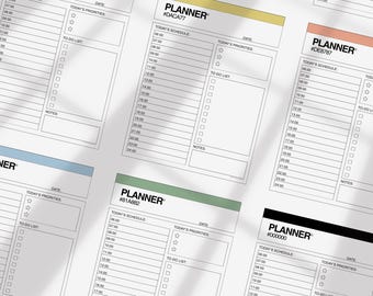 Agenda giornaliera con campioni di colore: PDF minimalista stampabile (formati A4 e US Letter)