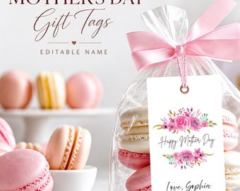 Personalized Floral Mother's Day Gift Tag | Printable Custom DIY (Digital Download)