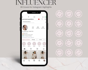 Edytowalne, neutralne, minimalistyczne okładki wyróżnionych postów na Instagramie | 30 ikon do Stories