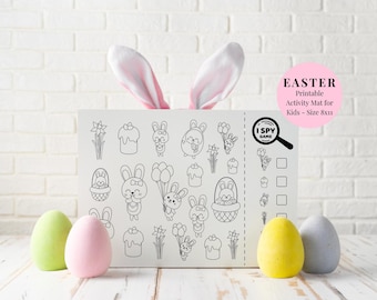 Printable Easter Activity Placemat: Kids Coloring Sheet (Digital Download)