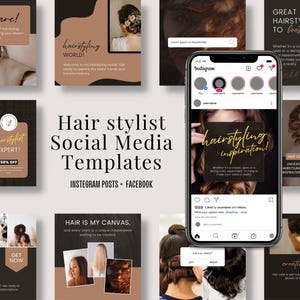 Hair Stylist Instagram Templates | Post and Stories Templates | Hair Salon social media | Hair Care Business Instagram Template
