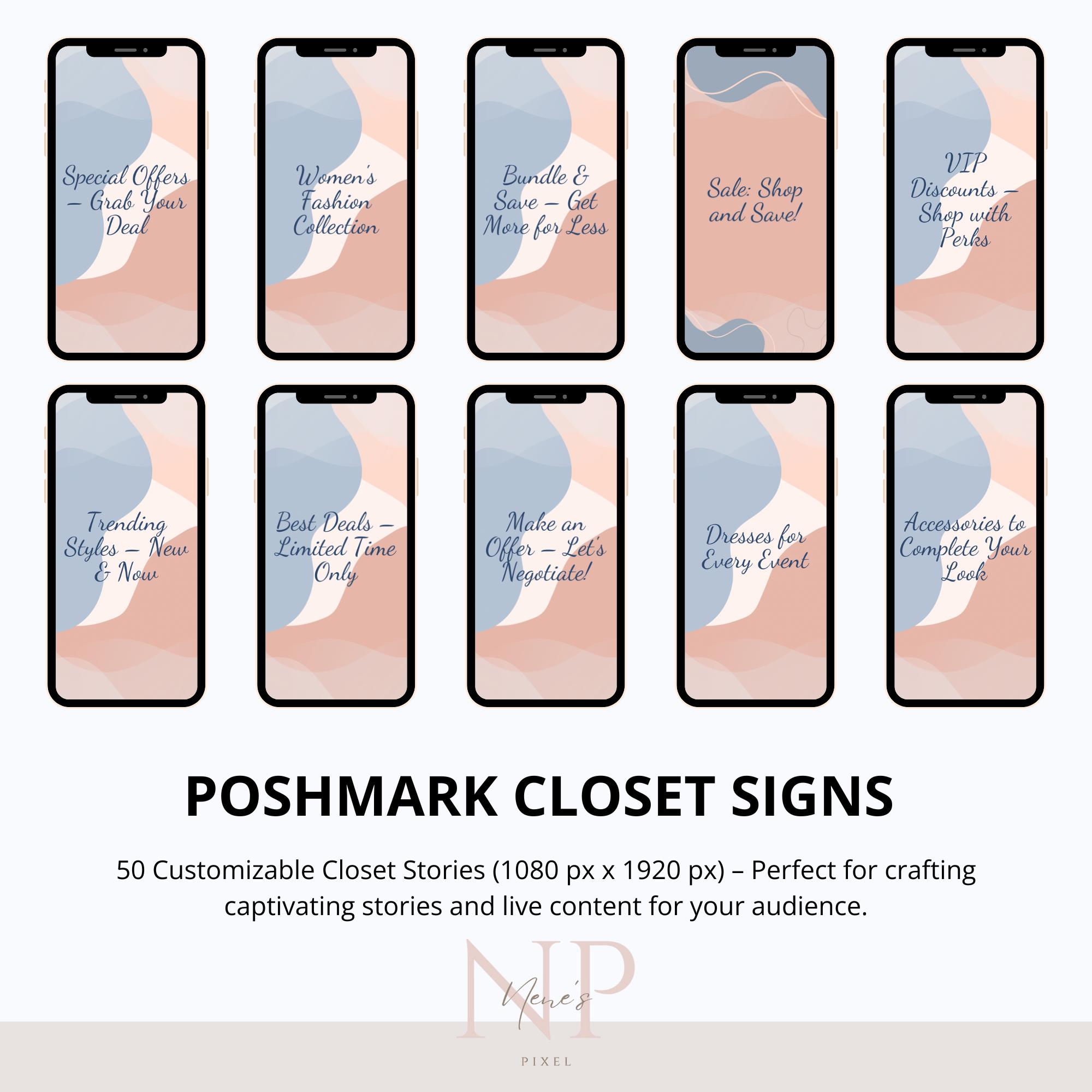 Poshmark Label Example 50 Editable Poshmark Stories – Instant Download, Canva Customizable ...