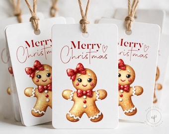 Peperkoek Kerstcadeaulabel sjabloon Digitale bedankkaartjes