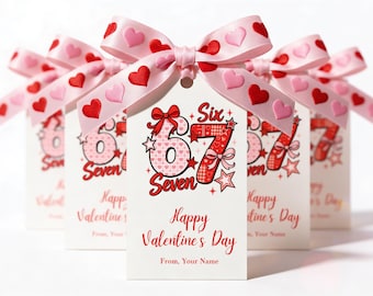 Six Seven Printable Class Valentines | Editable Kids Valentine Cards | Canva Template
