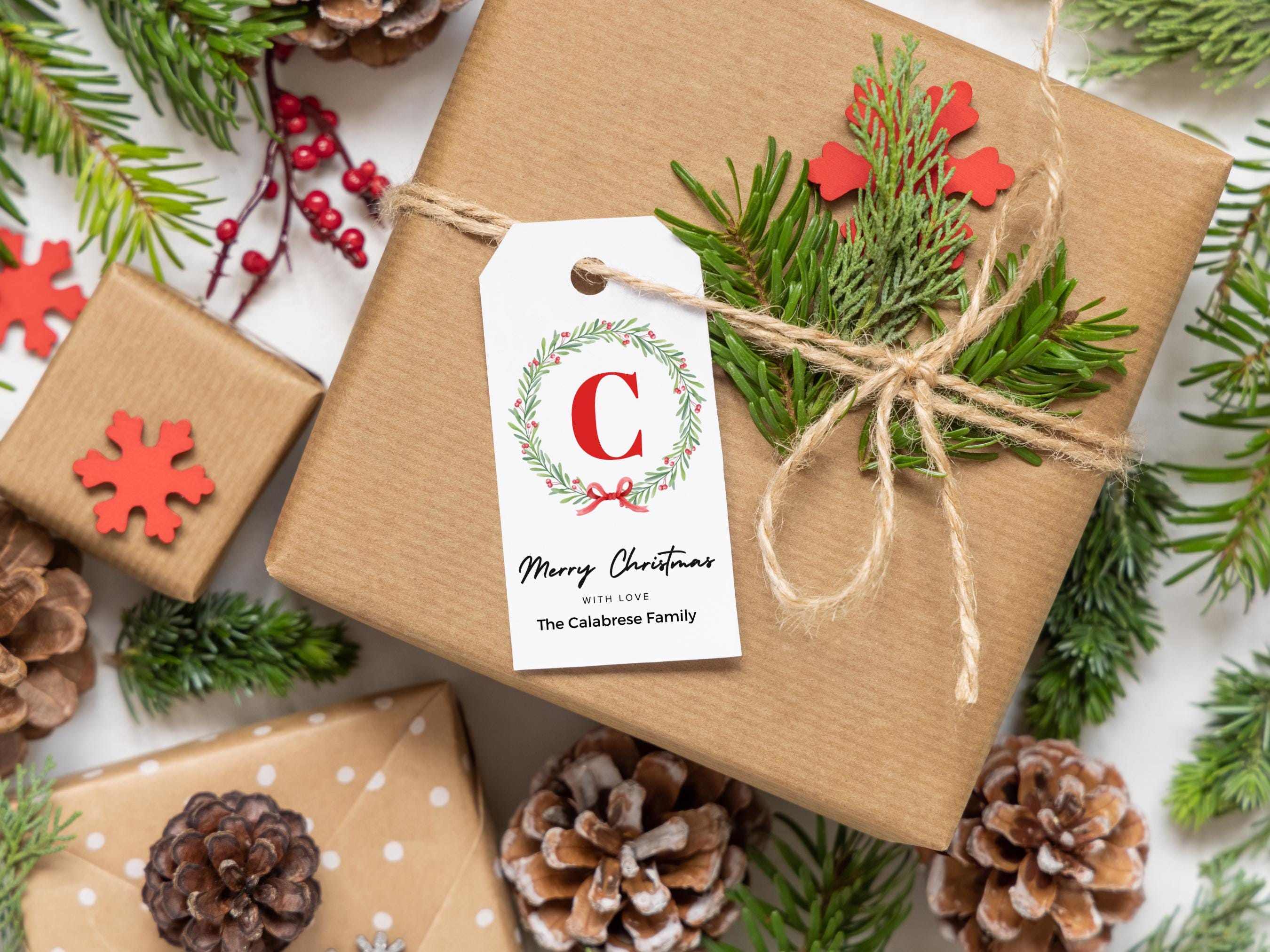 Editable Christmas Gift Tags | Personalized Canva Template (digital ...