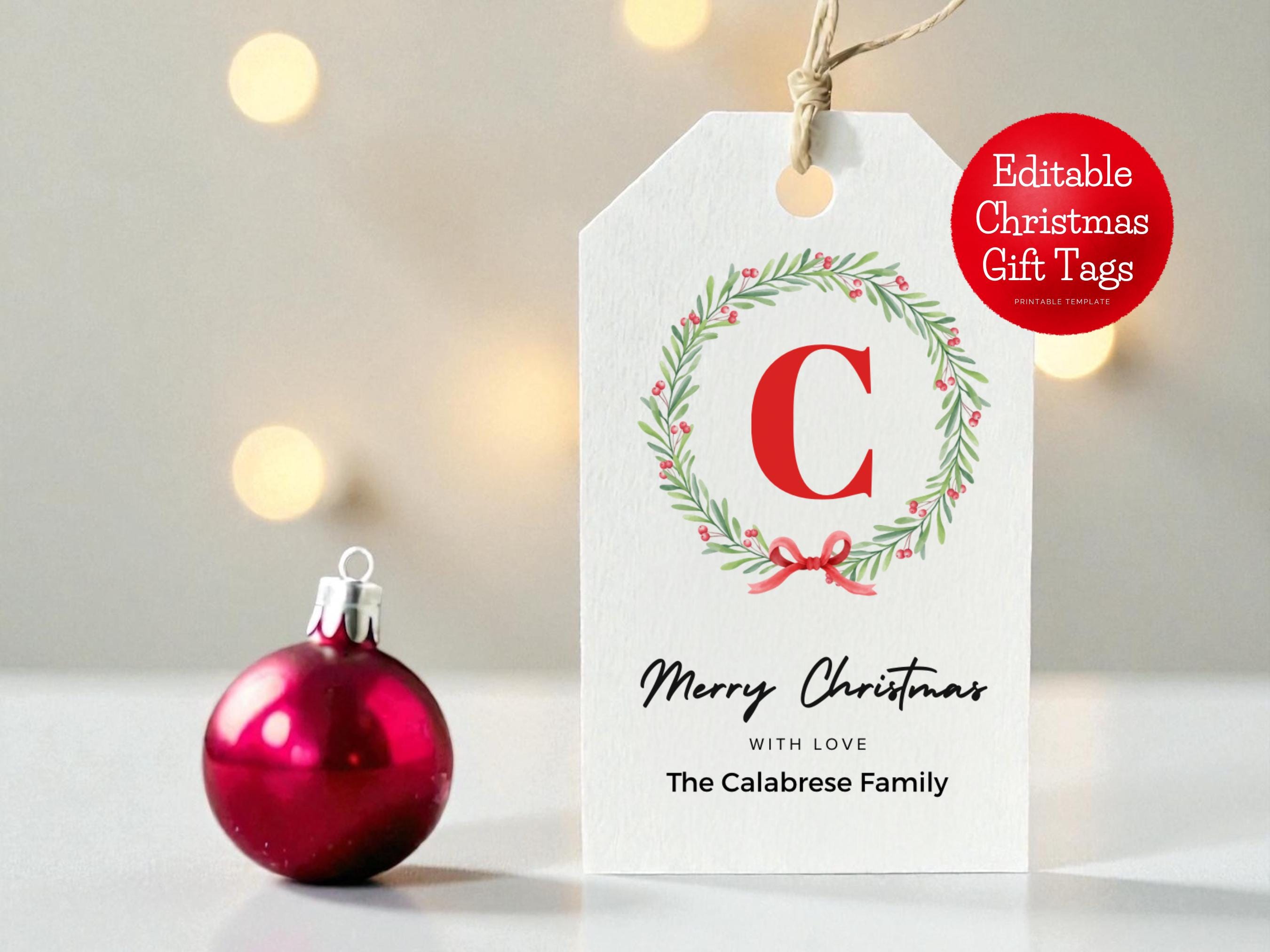 Editable Christmas Gift Tags | Personalized Canva Template (digital ...