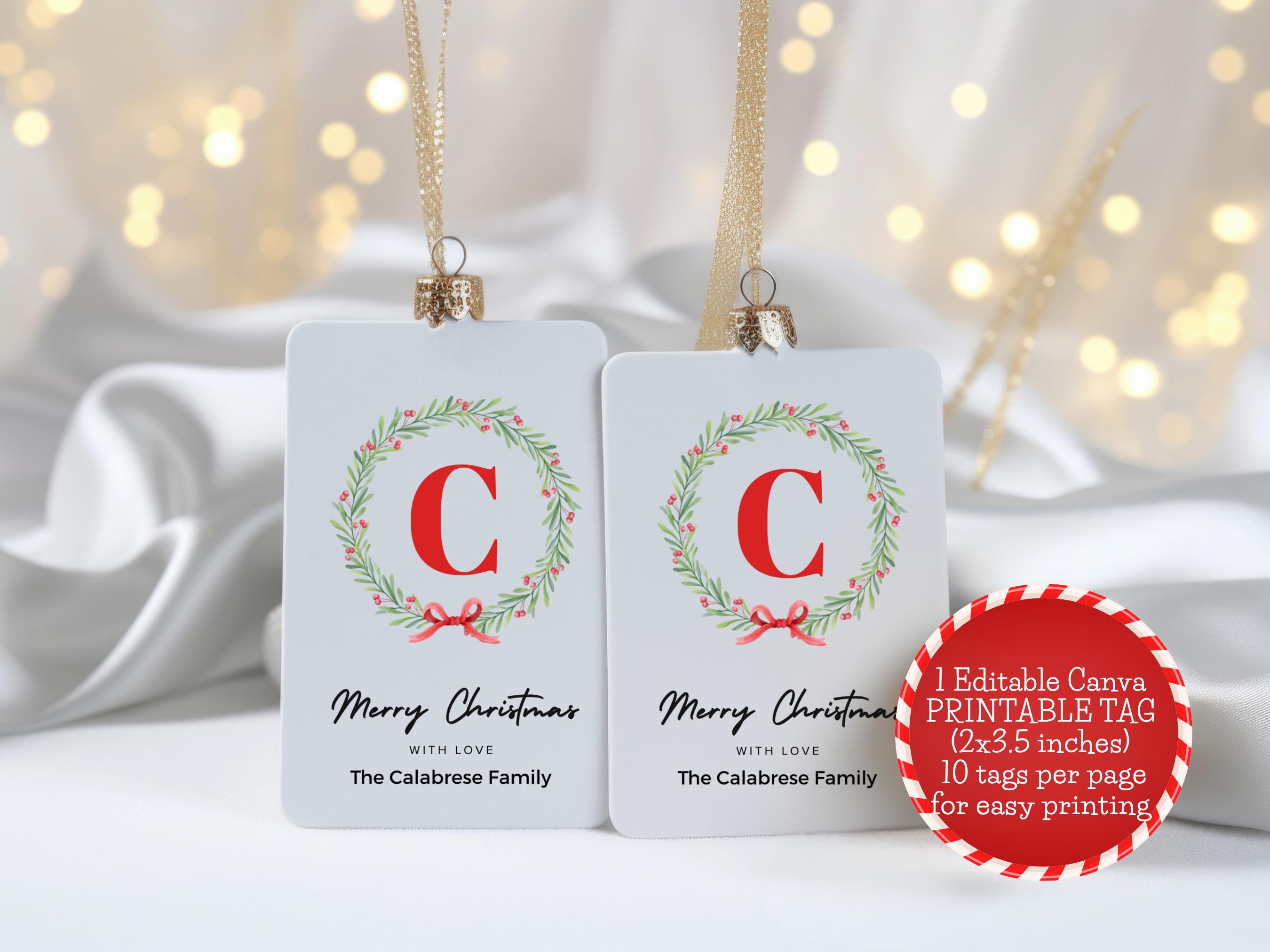 Editable Christmas Gift Tags | Personalized Canva Template (digital ...