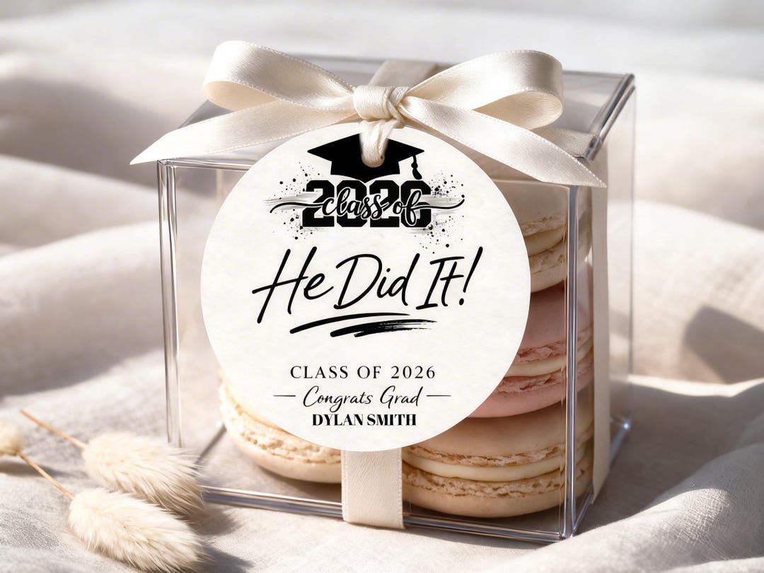 Editable Graduation Favor Tag, Class of 2026 Cookie Tag (digital ...