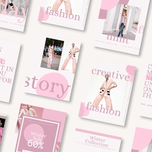 Pink Coquette  Instagram Post Templates | Canva Social Media Templates for Grid Aesthetic Editable Canva Templates for Business & Life