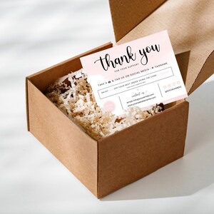 Handwritten Script Thank You Card | Editable Canva Template | Printable Packaging Insert