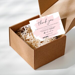 Pink Splash Danke-Karte Vorlage | Canva Bearbeitbare Einlage | Sofort Download