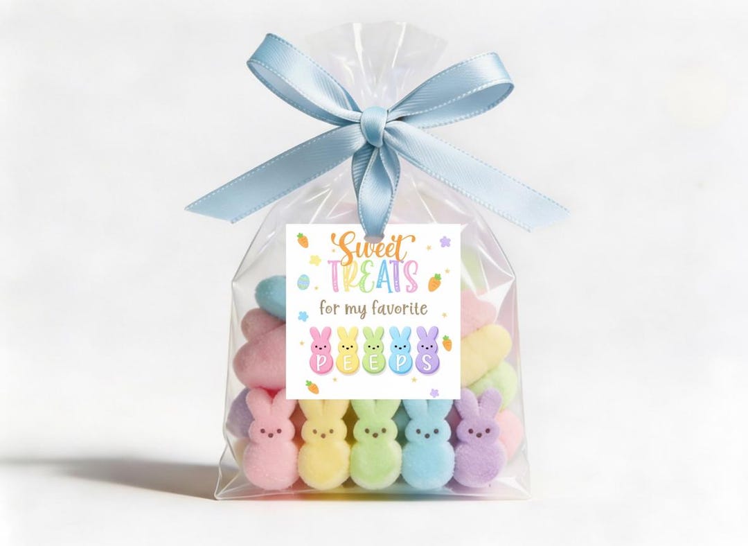 Mya Labels Peeps Easter Stickers, Treat Bag Labels (digital Download) - Etsy