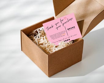 Pink Thank You Card Template: Small Business Branding (Digital Download)
