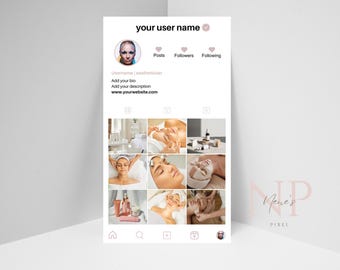 Aesthetician Instagram Business Card Template with QR Code (DIY Canva)
