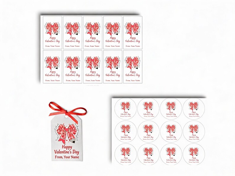 Teacher Valentine Gift Tags & Stickers | Editable Canva Template ...