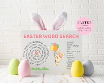 Printable Easter Activity Placemat, Party Game (Digital Download)