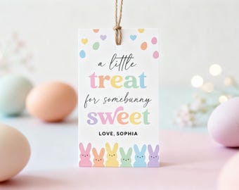 Editable Easter Gift Tags Printable, Somebunny Sweet Tags, Bunny Treat Tags, Easter Favor Tags, Kids Easter Tag, Instant Download