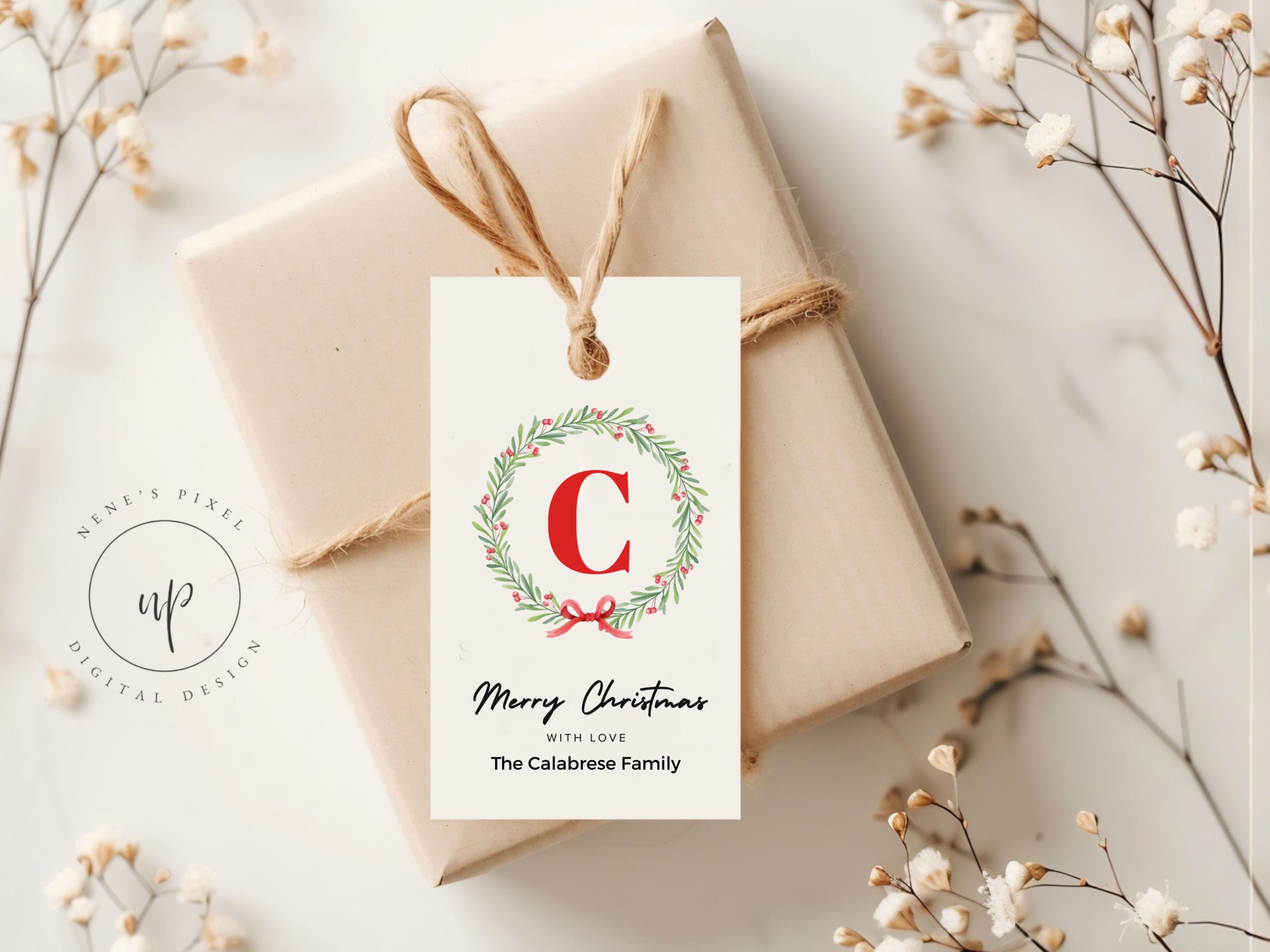 Editable Christmas Gift Tags | Personalized Canva Template (digital ...