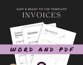 Invoice Templates Pack Printable PDF and Word Editable PDF for Small Business Invoice Instant Download Simple and Saves Time - 3 Styles