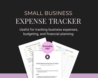 Expense Tracker | Small Business Printable PDF |  Freelancers Personal Finances | | Simplify your Expense Tracking