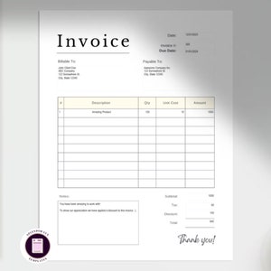 Invoice Templates Pack Printable PDF and Word Editable PDF for Small ...