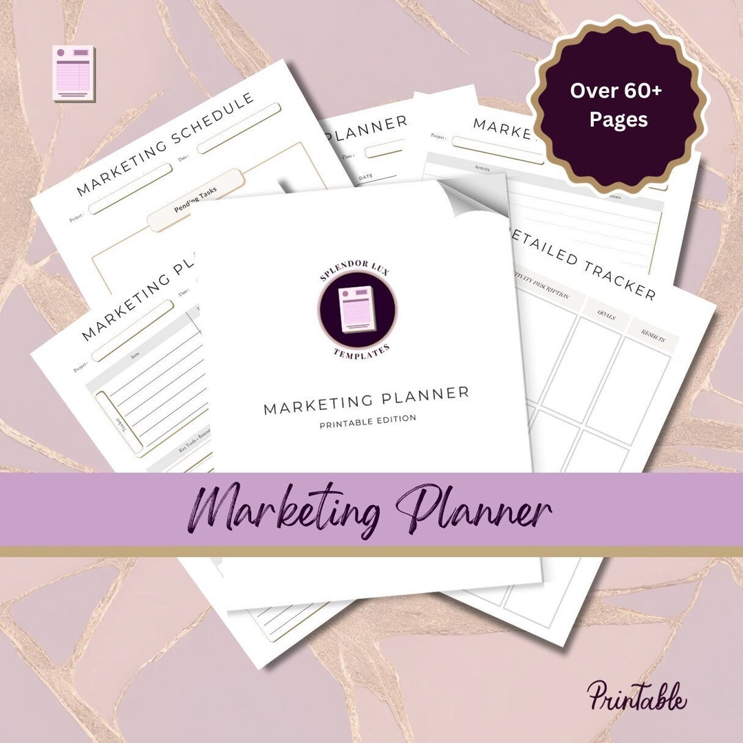 Marketing Planner | Printable PDF | Marketing Workbook | Marketing ...