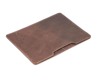 Handcrafted Crazy Horse Leather Laptop Sleeve: Slim MacBook & iPad Protection