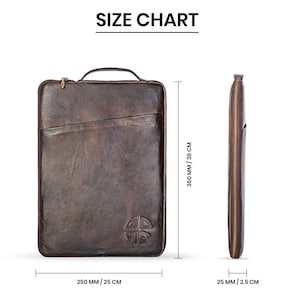 Handmade Leather Laptop Sleeve: Slim Cowhide Case with Zipper Pocket