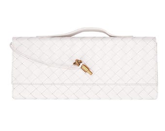 Woven Leather Clutch Bag: Handmade Intrecciato Evening Purse