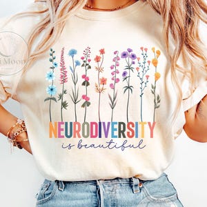 Neurodiversiteit autisme bewustzijn bloemen png, Autism Mama png, autisme png, Autism Advocate png, shirt voor speciaal onderwijs png, shirt png