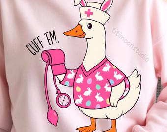 Easter Nurse Png, Nurse Life Png, Cuff Em Nurse Practitioner Png, Silly Goose Nurse Sublimation, ER Nurse Clipart, Easter CNA LPN Design