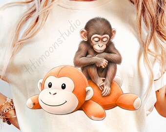 Punch Baby Monkey Png, Viral Baby Monkey Png, Emotional Plush Toy Sublimation, (Instant Download)