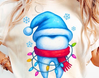 Christmas Dental Png, Dental Assistant Sublimation, Dentist Png, Holiday Tooth Shirt Design, Cute Teeth Clipart, Christmas Digital Download